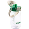 Akuku gertuvė su šiaudeliu 480ml pilkas žalia A0724