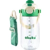 Akuku gertuvė su šiaudeliu 480ml pilkas žalia A0724
