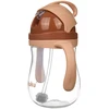 Akuku puodelis su šiaudeliu 280ml rudas A0729