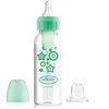 DR. BROWN'S buteliukas pereinamasis OPTIONS+ siauru kakleliu, žalias 250ml + silikoninis snapelis, SB81603-P3