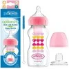 DR. BROWN'S OPTIONS+ 270 ml pereinamasis buteliukas plačiu kakleliu + silikoninis snapelis, rožinis