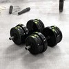 2-in-1 svarmenų rinkinys, štanga ir hanteliai, 20 kg, neslystantys, grindų nedraskantys, juodi/žali