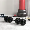 2-in-1 svarmenų rinkinys, štanga ir hanteliai, 25 kg, neslystantys, tausojantys grindis, juodi/žali