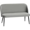 2 vietų sofa, moderni svetainės sofa su metaliniu ir mediniu rėmu, švelnus audinio užvalkalas, pilka