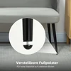 Dvivietė sofa, moderni minkšta sofa su metaliniu ir mediniu rėmu, aksominio audinio apmušalas, pilka