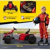24V Elektrinis kartingas, drifto režimas, reguliuojama sėdynė, 5 taškų saugos diržas, muzikos funkcija, signalas, 6-12 metų, raudonas