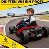 24V Elektrinis kartingas, drifto režimas, reguliuojama sėdynė, 5 taškų saugos diržas, muzikos funkcija, signalas, 6-12 metų, raudonas