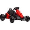 24V Elektrinis kartingas, drifto režimas, reguliuojama sėdynė, 5 taškų saugos diržas, muzikos funkcija, signalas, 6-12 metų, raudonas