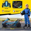 24V Elektrinis kartingas važiavimui ir driftavimui, nailoniniai ratai, saugos diržas, garsinis signalas, muzika, 8-12 metų vaikams, mėlynas