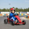 24V elektrinis kartingas važinėti ir drifto, nailoniniai ratai, saugos diržas, garsinis signalas, muzika 8-12 metų vaikams, raudonas