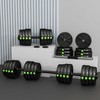 2in1 Svarių rinkinys, ilgas ir trumpas svarelis, 30 kg, neslystantis, saugo grindis, juoda/žalia