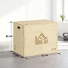 3-in-1 Plyo Box medinė plyometrinė dėžė su 3 šuolių aukščiais ir rankenomis 61 x 51 x 76 cm natūralaus medžio