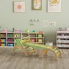 8-in-1 Montessori laipiojimo rėmas vidaus erdvėms, medinis, su laipiojimo trikampiu, arka ir dvipuse čiuožykla, žalias