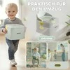 AIYAPLAY 3-in-1 vaikiškas puodas, nuimamas vaikiškas puodas, puodas su rankenėlėmis, skirtas vaikams nuo 6 iki 72 mėnesių, pakraunamas iki 50 kg, plastikinis, odos imitacija, pilkas