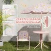 AIYAPLAY 4 dalių vaikiškas sėdmaišių rinkinys sodui su sodo stalu 2 sulankstomos kėdutės reguliuojamo aukščio skėčiai vaikiškas sėdmaišių rinkinys stovyklavimui, 2-5 metų vaikams, rožinis