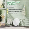 AIYAPLAY 4 dalių vaikiškas sėdmaišių rinkinys sodui su sodo stalu 2 sulankstomos kėdutės reguliuojamo aukščio skėčiai vaikiškas sėdmaišių rinkinys stovyklavimui, 2-5 metų vaikams, baltas