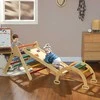 AIYAPLAY 5 viename laipynių rinkinys su čiuožykla, laipiojimo trikampis čiuožimui ir laipiojimui, medinis laipiojimo žaislas, 1,5–4 metų vaikams, patalpoms, įvairiaspalvis