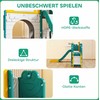 AIYAPLAY 7-in-1 čiuožyklų komplektas mažyliams, krepšinio lankas, varlės dizainas, laipynė, sūpynės, patalpoms ir laukui, geltona+žalia