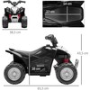 Aiyaplay Eektrinis keturratis miniquad vaikams nuo 18 mėnesių, vaikiškas elektrinis keturratis su šviesos diodais ir garso signalu, metalinis, juodas