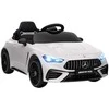 AIYAPLAY Elektrinis automobilis vaikams, Mercedes dizainas, 12V varikliai, nuotolinio valdymo pultelis, LED žibintai, muzika, vaikams nuo 3 iki 6 metų, Baltas