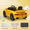 AIYAPLAY Elektrinis automobilis vaikams, 12V automobilis su nuotolinio valdymo pultu, švelnus startas, MP3 grotuvas, LED žibintai, garsinis signalas, energijos indikatorius, geltonas