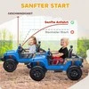 AIYAPLAY Elektrinis automobilis vaikams, 12V akumuliatorius, su tėvų ir vaiko sėdyne, nuotoliniu būdu valdomas, muzika, signalas, LED žibintai, 3-8 metai, Mėlynas