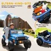 AIYAPLAY Elektrinis automobilis vaikams, 12V akumuliatorius, su tėvų ir vaiko sėdyne, nuotoliniu būdu valdomas, muzika, signalas, LED žibintai, 3-8 metai, Mėlynas