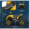 AIYAPLAY elektrinis keturratis vaikams 12V elektrinis keturratis vaikams su 2 varikliais, 3-6km/h vaikiškas keturratis su pakaba, LED šviesa, vaikiškas automobilis su USB, muzika 3-8 metų vaikams, geltonas