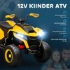 AIYAPLAY elektrinis keturratis vaikams 12V elektrinis keturratis vaikams su 2 varikliais, 3-6km/h vaikiškas keturratis su pakaba, LED šviesa, vaikiškas automobilis su USB, muzika 3-8 metų vaikams, geltonas