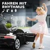 AIYAPLAY Elektrinis pasivažinėjimo automobilis vaikams, su nuotolinio valdymo pulteliu, muzika, garso signalu, USB, saugos diržu, 3-5 metų amžiaus, juodas
