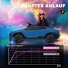 AIYAPLAY elektrinis vaikiškas automobilis, 12V, su 2,4 GHz nuotolinio valdymo pulteliu, 2 varikliais, garsiniu signalu, LED, muzika, 101,5 x 49 x 43 cm, mėlynas