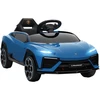 AIYAPLAY elektrinis vaikiškas automobilis, 12V, su 2,4 GHz nuotolinio valdymo pulteliu, 2 varikliais, garsiniu signalu, LED, muzika, 101,5 x 49 x 43 cm, mėlynas