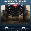 AIYAPLAY Elektrinis vaikiškas keturratis 6V, su pirmyn ir atgal funkcija, muzika, LED žibintais, Raudonas