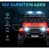 Aiyaplay Elektrinis vaikiškas automobilis HOMCOM, 12 V, 3-5 km/h visureigis su muzikos jungtimi, vaikiška transporto priemonė su 2,4G nuotolinio valdymo pulteliu, priekiniais žibintais, garsiniu signalu, elektrinė vaikiška transporto priemonė 3-6 metų vaikams, raudonas