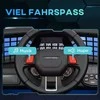 Aiyaplay HOMCOM vaikiškas elektromobilis, 12 V, 3-5 km/h visureigis su muzikos jungtimi, vaikiška transporto priemonė su 2,4G nuotolinio valdymo pulteliu, priekiniais žibintais, garsiniu signalu, elektrinė vaikiška transporto priemonė 3-6 metų vaikams, mėlynas