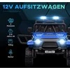 Aiyaplay HOMCOM vaikiškas elektromobilis, 12 V, 3-5 km/h visureigis su muzikos jungtimi, vaikiška transporto priemonė su 2,4G nuotolinio valdymo pulteliu, priekiniais žibintais, garsiniu signalu, elektrinė vaikiška transporto priemonė 3-6 metų vaikams, mėlynas