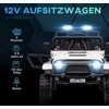 Aiyaplay HOMCOM vaikiškas elektromobilis, 12 V, 3-5 km/h visureigis su muzikos jungtimi, vaikiška transporto priemonė su 2,4 G nuotolinio valdymo pultu, priekiniais žibintais, garso signalu, elektrinis vaikiškas automobilis 3-6 metų vaikams, baltas