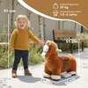 AIYAPLAY vaikiškas jojimo žaislas, minkštas užvalkalas, varomas baterija, muzika, ratai, 1,5-5 metai, rudas