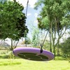 AIYAPLAY lizdinės sūpynės Ø98 cm reguliuojamos vaikiškos sūpynės iki 100 kg, lėkštinės sūpynės sodo sūpynės 3-8 metų vaikams, lauko, violetinės spalvos