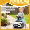 AIYAPLAY Mercedes-Benz C-Class vaikiškas paspirtukas-mašinėlė su garsiniu signalu, variklio garsais, daiktadėže, 18-36 mėn. vaikams, balta