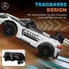AIYAPLAY Mercedes elektrinis automobilis, vaikiškas elektromobilis, 12V baterija, LED žibintai, muzikos funkcija, garsinis signalas, 3-8 metai, baltas