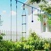 AIYAPLAY Ninja Warrior kliūčių ruožas vaikams 10 m Ninja slackline rinkinys su laipiojimo kopėčių priedais, gimnastikos žiedais, pakabinamu padėklu, sūpynėmis, laipiojimo stulpais, treniruočių įrangos rinkinys vaikams