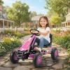 AIYAPLAY pedalinis gokartas vaikams, reguliuojamo aukščio sėdynė, EVA ratai, stabdys, sankaba, 3–8 metai, rožinis