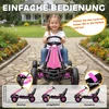 AIYAPLAY pedalinis gokartas vaikams, reguliuojamo aukščio sėdynė, EVA ratai, stabdys, sankaba, 3–8 metai, rožinis