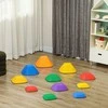 AIYAPLAY upės akmenys, 11 vnt. kvadrato formos balansuojančių akmenų, sudedami ir neslidūs, atlaiko iki 80 kg apkrovą, skirti 3-8 metų vaikams, spalvingi