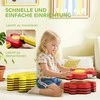 AIYAPLAY vaikiškas balansavimo sijų rinkinys, laisvai konfigūruojamas, plastikinis, lanksčios dalys, geltona+raudona