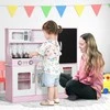 AIYAPLAY vaikiška virtuvėlė su žaisliniu telefonu, kreida, mikrobangų krosnele, virykle, kriaukle, lėlių virtuvė su virtuvės reikmenimis, ledo kubelių gaminimo aparatu 3-8 metų vaikams, rožinė