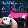 AIYAPLAY vaikiškas elektrinis automobilis 12V vaikiškas automobilis su 2.4G nuotolinio valdymo pulteliu, muzikinis, elektrinis automobilis su šviesomis, USB/MP3 jungtimi, atbulinės eigos funkcija, iki 5 km/h, 3-5 metų vaikams, rožinės spalvos