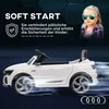 AIYAPLAY vaikiškas elektrinis automobilis 12V vaikiškas automobilis su 2.4G nuotolinio valdymo pulteliu, MP3 muzika ir garso signalu, elektrinis automobilis su priekiniais žibintais, 4 spyruokliniai ratai, 3-5 km/h, skirtas 3-6 metų vaikams, baltas