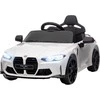 AIYAPLAY vaikiškas elektrinis automobilis, vaikiškas automobilis su 2.4G nuotolinio valdymo pulteliu, pakaba, elektrinis automobilis su MP3, USB, LED šviesa, 3-5 metų, baltos spalvos